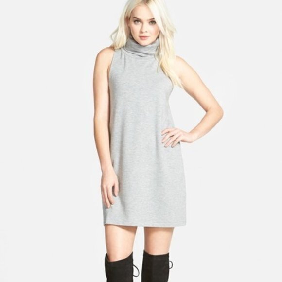 Leith A-Line Turtleneck Dress GREY MEDIUM HEATHER Womens Size S Sleevele…‎ - Picture 1 of 6